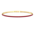 Rossa - Flexible Natural Red Ruby Bangle in 14K Yellow Gold - Gem Jewelers Co