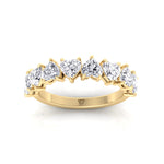 Heart Shape Half Way Natural Diamond Eternity Band Yellow Gold 14K 18K