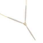 Natural Eternity Style Diamond Lariat  Necklace Yellow Gold 14K 18K
