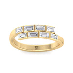 Giselli - Baguette Shape Bezel Setting Diamond Wrap Ring - Gem Jewelers Co