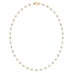 4-Prong Round Natural Diamond Bar Necklace Yellow Gold 14K 18K