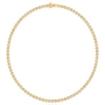 Hexagonal Bezel Set Natural Diamond Tennis Necklace Yellow Gold, 4ct, 8ct, 10.5ct