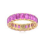 Mia - 5CT Pink Sapphire Eternity Band In Emerald Cut - Gem Jewelers Co
