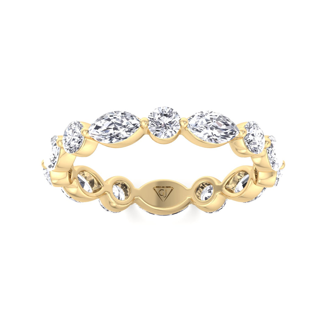 Daria - Marquise and Round Eternity Wedding Band