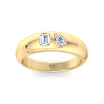 Verdiana - Toi et Moi Domed Bezel Set Diamond Ring - Gem Jewelers Co