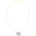 Toi Et Moi Pear & Emerald Cut Natural Diamond Pendant-14K-18K-Yellow Gold