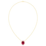 (3.5CT T.W.) Natural Pink Sapphire and Ruby Pendant Yellow Gold 14K 18K