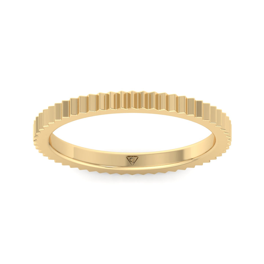 Franco - Unisex 2mm Fluted Gold Band - Gem Jewelers Co