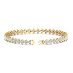 Natural Diamond Trio Tennis Bracelet Yellow Gold 14K 18K