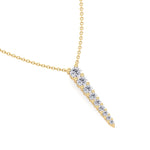 Graduated Natural Diamond Drop Pendant Yellow Gold 14K 18K