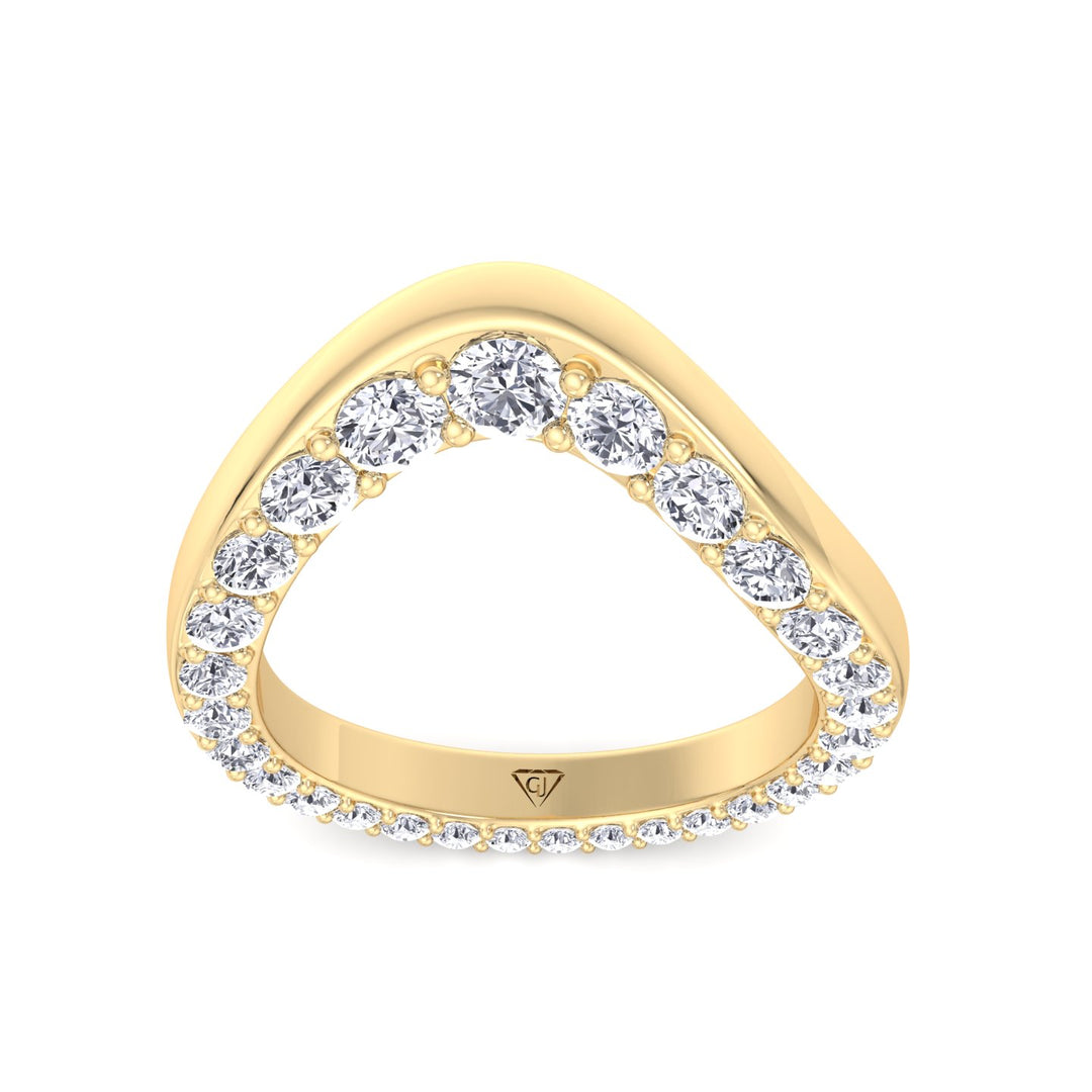 Natural Diamond Invisible Halo Eternity Band Yellow Gold 18K