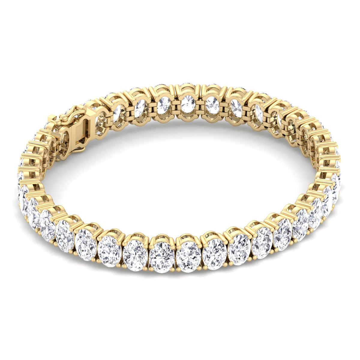 Foothill - 4 Prong Oval Shape Natural Diamond Tennis Bracelet - Gem Jewelers Co