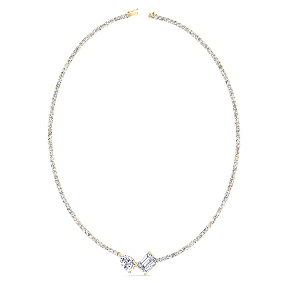 Taron - Toi Et Moi Diamond Tennis Necklace - Gem Jewelers Co