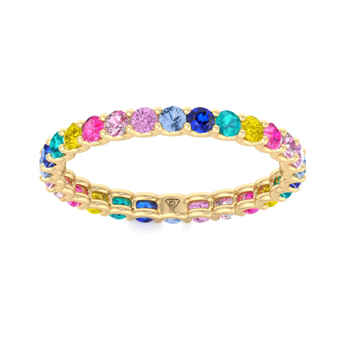 Luccia - Multi-Color Gemstones Eternity Band - Gem Jewelers Co