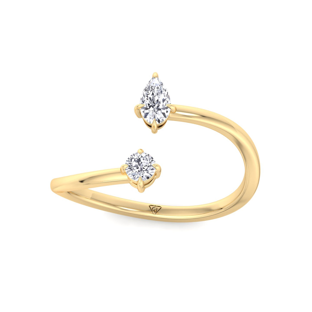 Calista - Pear & Round Cut Diamond Stackable Ring - Gem Jewelers Co
