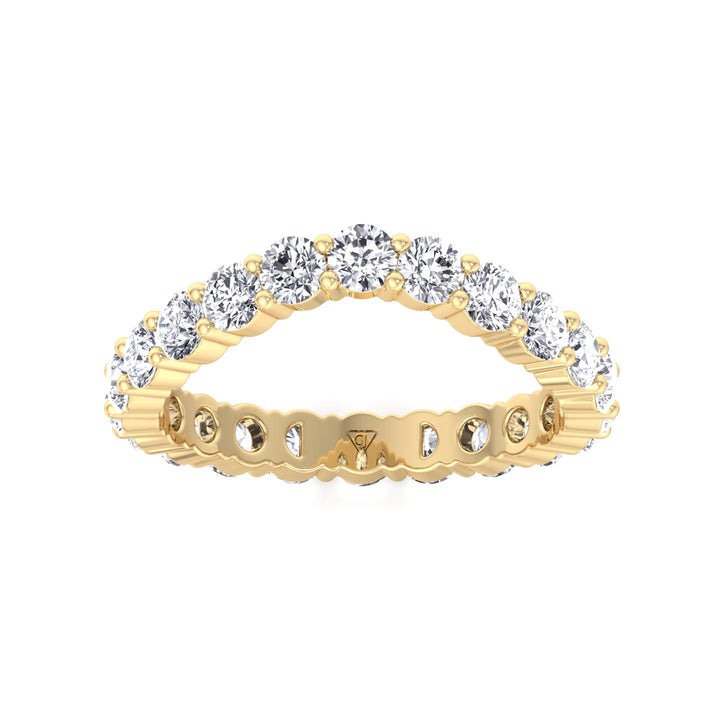 Florel - Round Shape Natural Diamond Curved Eternity Band - Gem Jewelers Co