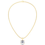 Luxe Omega Chain-Emerald-Cut-Natural Diamond Necklace Pendant 