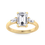 Caterina - Emerald Shape Diamond Engagement Ring With Tapered Baguette Side Stones - Gem Jewelers Co