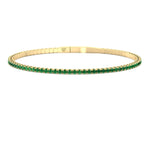 Chiara - Flexible Natural Emerald Bangle in 14K Solid Gold - Gem Jewelers Co
