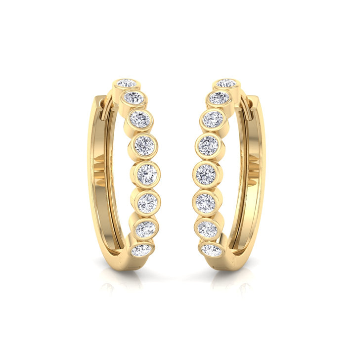 YG Round Shape Natural Diamond Hoop Earrings 2