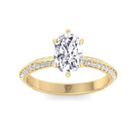 Violeza - Oval Shape Diamond Engagement Ring with Duet Pave Band - Gem Jewelers Co