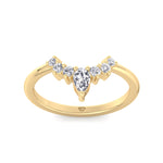 YG Pear Shape Natural Diamond Curved Tiara Engagement Ring