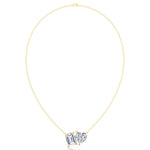 Toi Et Moi Emerald & Heart Shape Natural Diamond Pendant-1CT-2CT-Yellow Gold
