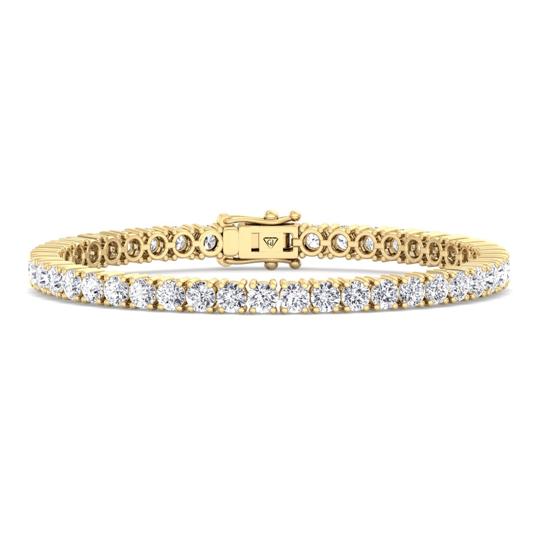 4 Prong Natural Diamond Tennis Bracelet ( Square Box Setting ) 14K Solid Gold