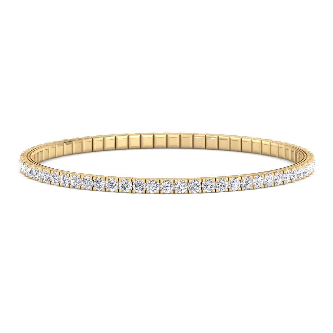 Flexible Tennis Bracelet -14K-3CT-6CT-Yellow Gold