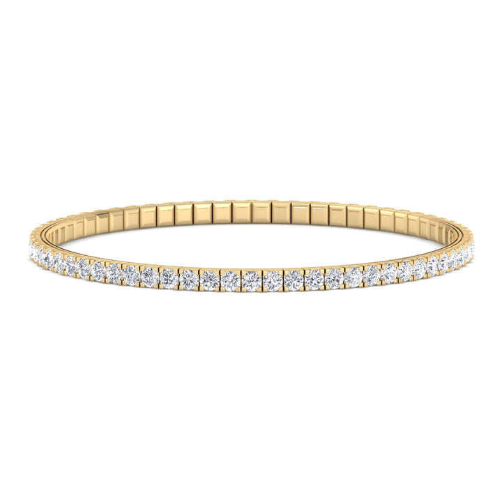Flexible Tennis Bracelet -14K-3CT-6CT-Yellow Gold