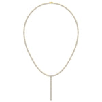 4 Prong Natural Diamond Y Drop Tennis Necklace YG 3
