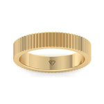 Franco - Unisex 5mm Fluted Gold Band - Gem Jewelers Co
