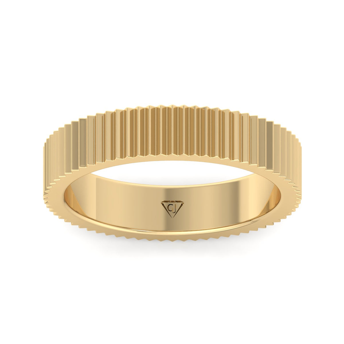 Franco - Unisex 5mm Fluted Gold Band - Gem Jewelers Co
