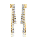 Double-Strand-Graduated-Natural-Diamond-Dangle-Earrings-14K-Yellow Gold