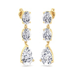Wynn - Oval and Pear Shape Diamond Drop Earrings - Gem Jewelers Co