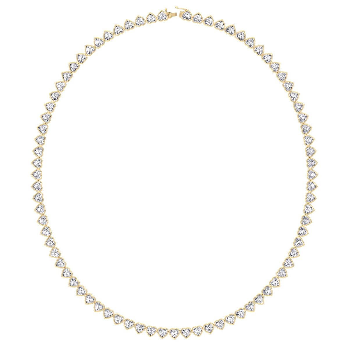 Lavinia - Heart Shape Bezel Set Diamond Tennis Necklace - Gem Jewelers Co