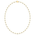 Crown Prong Round Natural Diamond Bar Necklace Yellow Gold 14K 18K