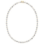 Alternating Emerald and Round Natural Diamond Tennis Necklace Yellow Gold 14K 18K