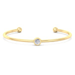 Ciella - Bezel Set Natural Diamond Solitaire Bangle - Gem Jewelers Co