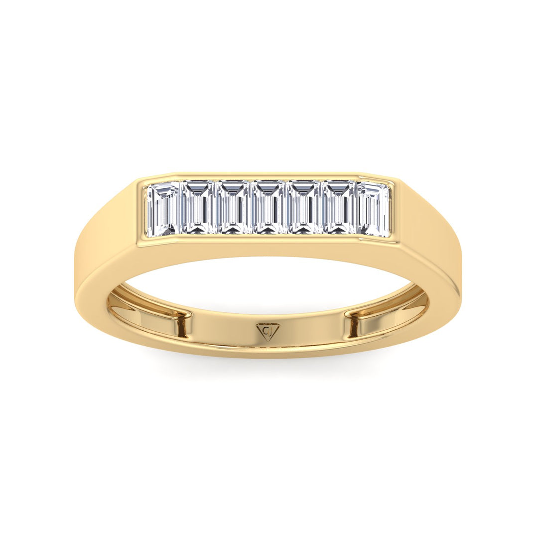 Baguette Shape Channel Setting Natural Diamond Wedding Band Yellow Gold 14K 18K