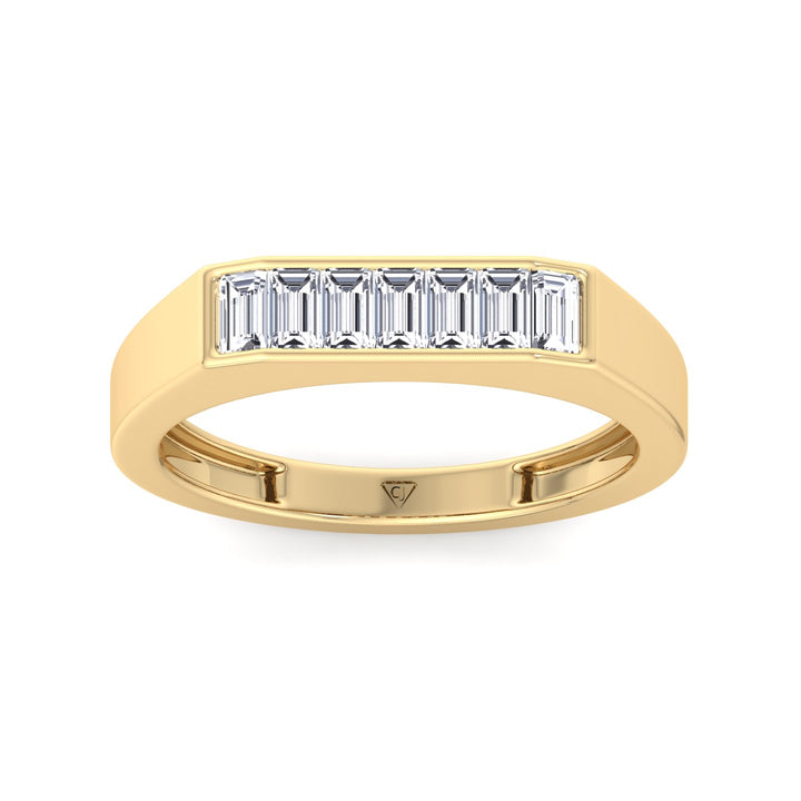 Baguette Shape Channel Setting Natural Diamond Wedding Band Yellow Gold 14K 18K