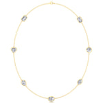 Multi Shape Natural Diamonds By The Yard Necklace Yellow Gold 14K