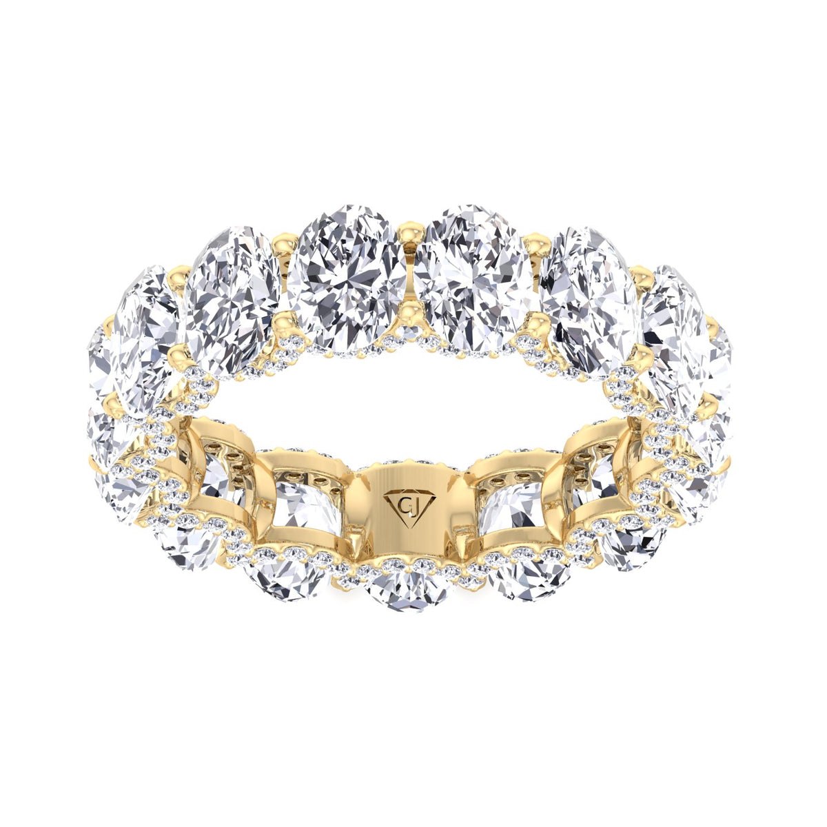 Frances - Oval Cut Diamond Eternity Band With Invisible Halo - Gem Jewelers Co