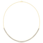 Halfway 4-Prong Natural Diamond Tennis Necklace Yellow Gold 14K 18K
