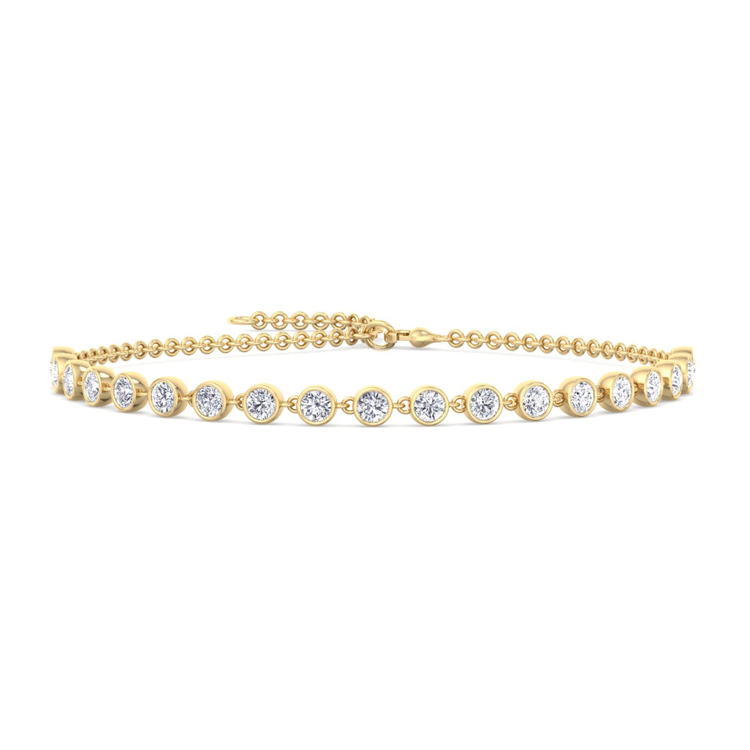 Carta - Bezel Set Natural Diamond Chain Bracelet - Gem Jewelers Co