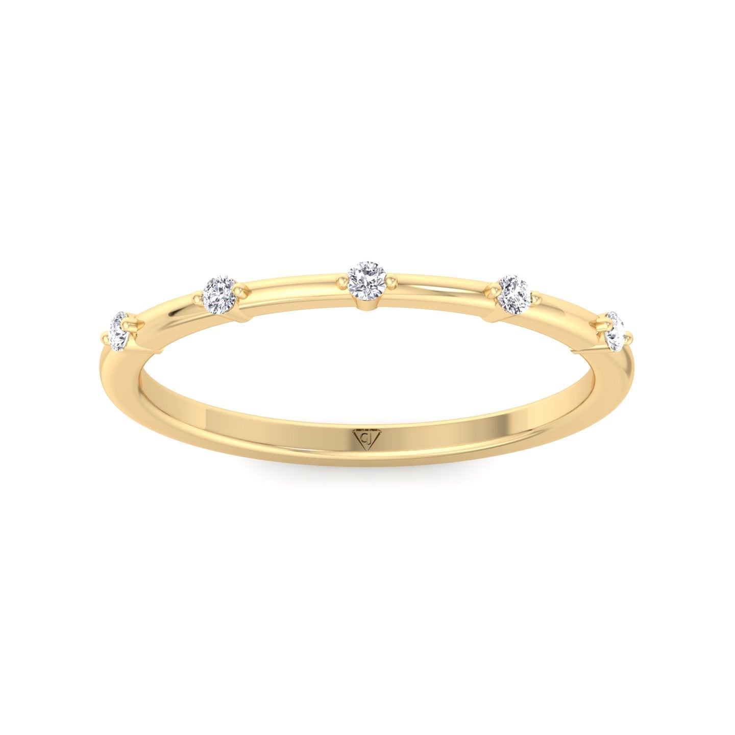 Myra - 5 Stone Round Diamond Dainty Ring Single Prong - Gem Jewelers Co