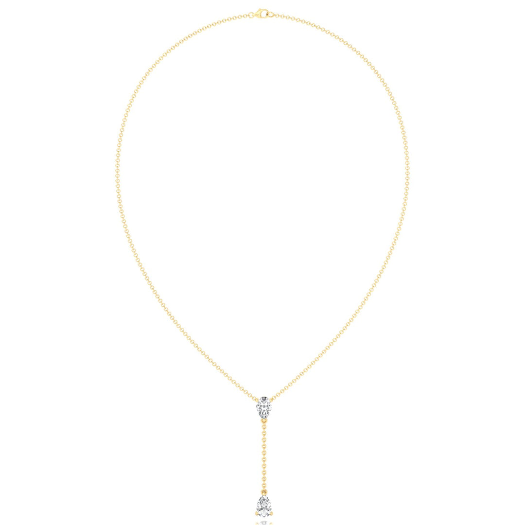 .50CT Pear Shape Natural Diamond Lariat Necklace