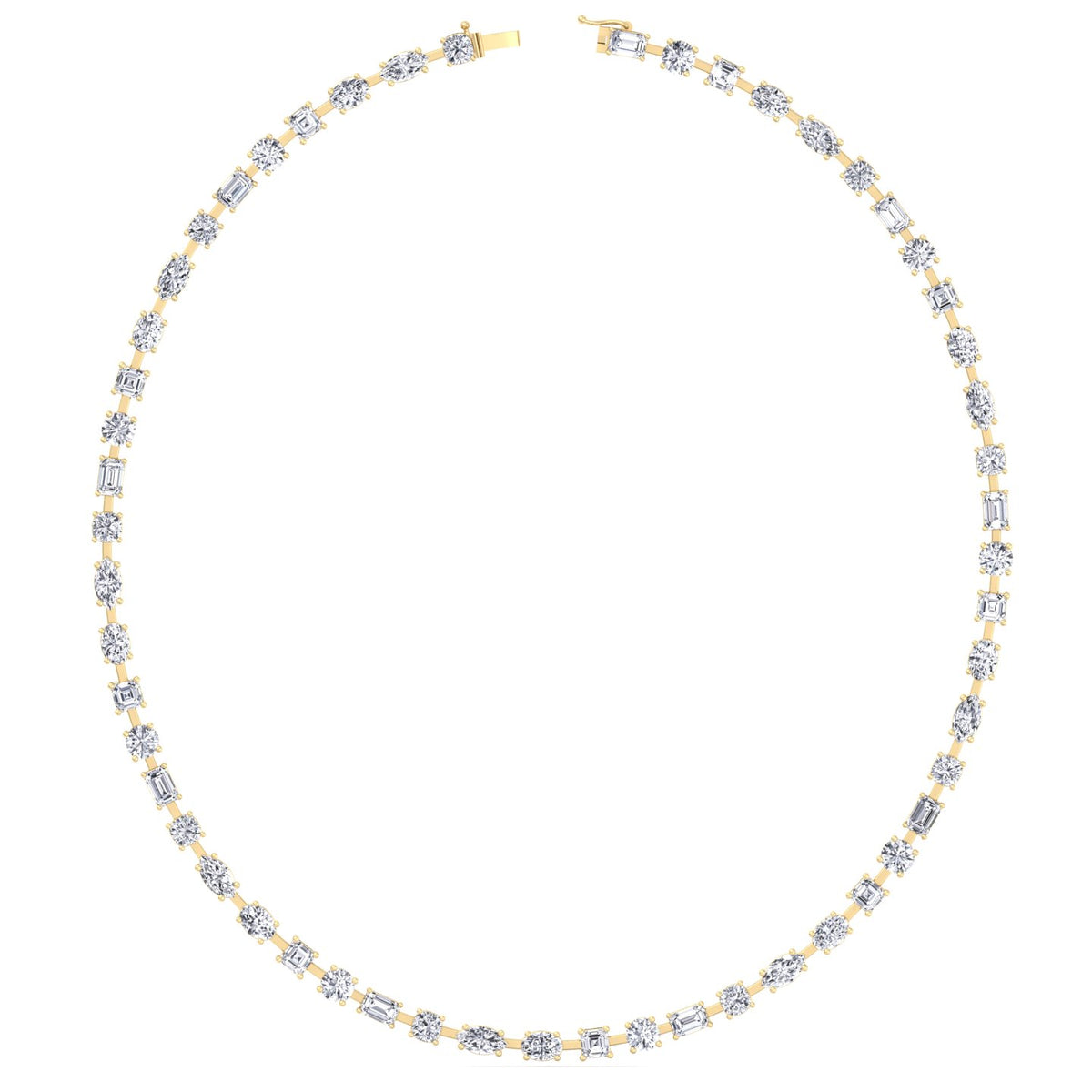Selani - Multi Shape Diamond Tennis Necklace - Gem Jewelers Co