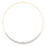 Tullia - Halfway Graduated Crown Prong Natural Diamond Tennis Necklace - Gem Jewelers Co