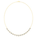 Paper Clip and Pear Shape Bezel Set Diamond Tennis Necklace Yellow Gold 14K 18K